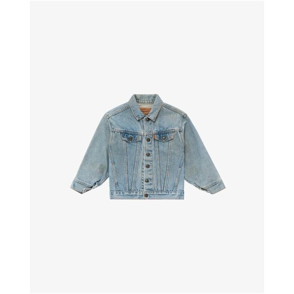Levis youth 7 orange E tab jean jacket denim kids blue